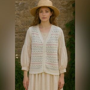 Vintage Northern Reflections Knit Sweater Vest Pink Large Cottage Core Soft Girl